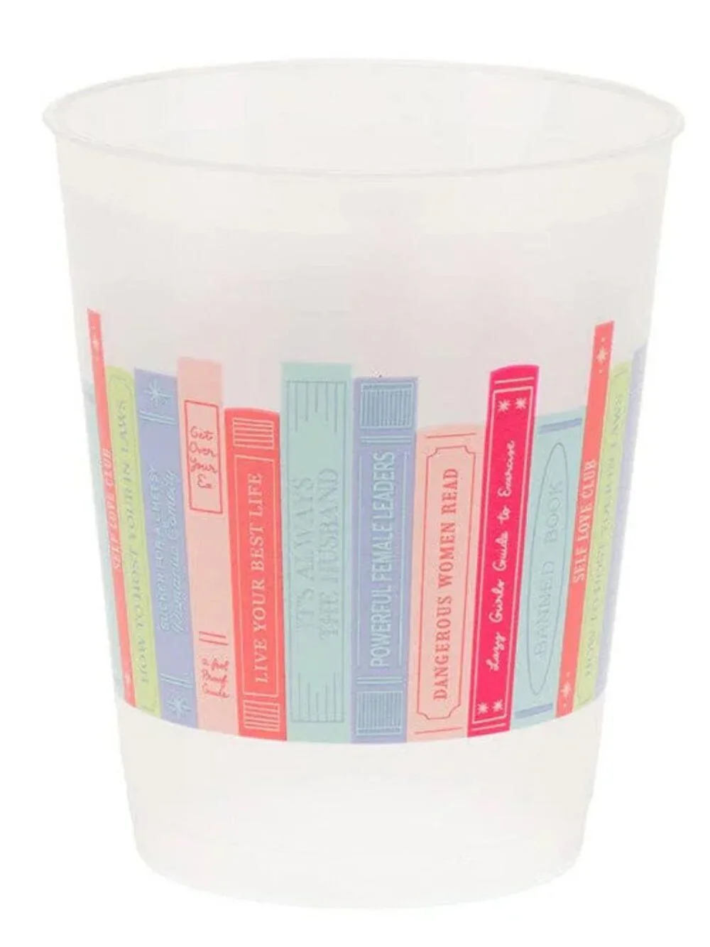 Book Club Bookshelf Plastic Cups